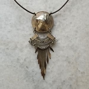 Vintage 1970 peruvian coin necklace